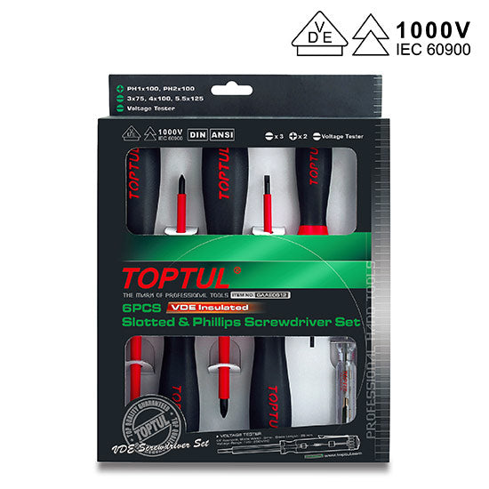 6pc VDE insulated screwdriver set