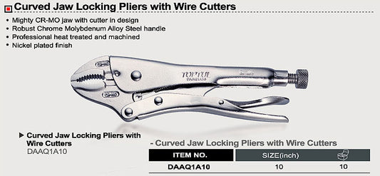 Curved jaw vise grip