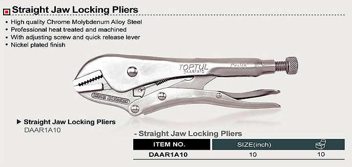 Straight jaw vise grip