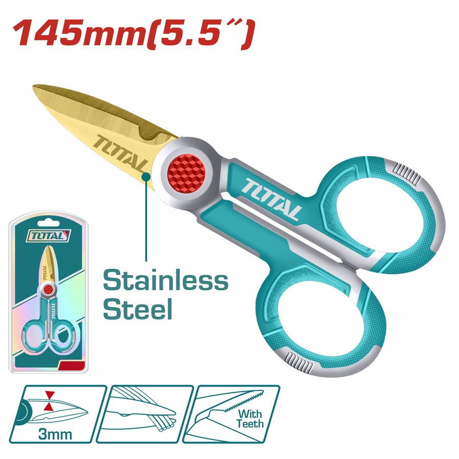 ELECTRICIAN'S SCISSORS (145mm) - TOTAL