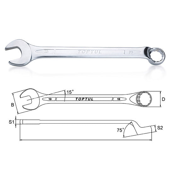 75" degree offset spanner