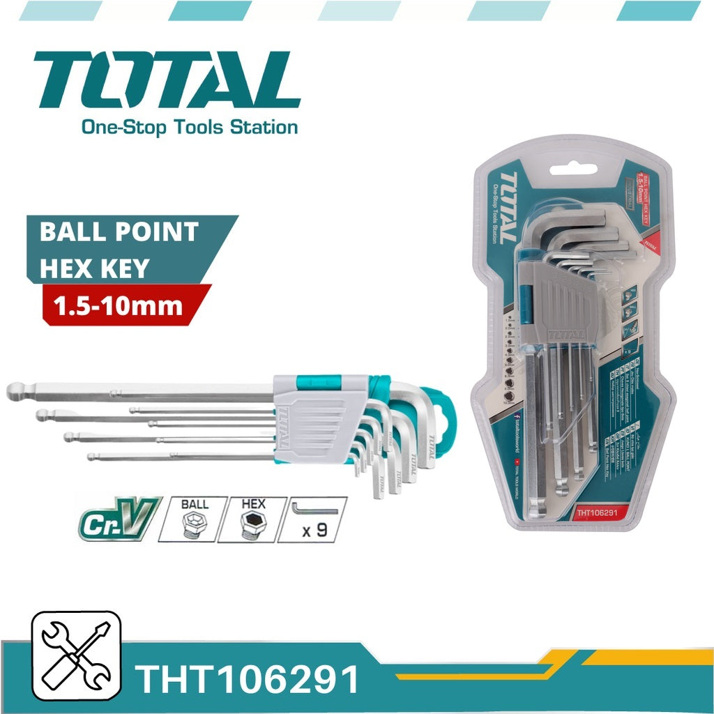 9pc HEX & BALL POINT ALLENKEY SET - TOTAL