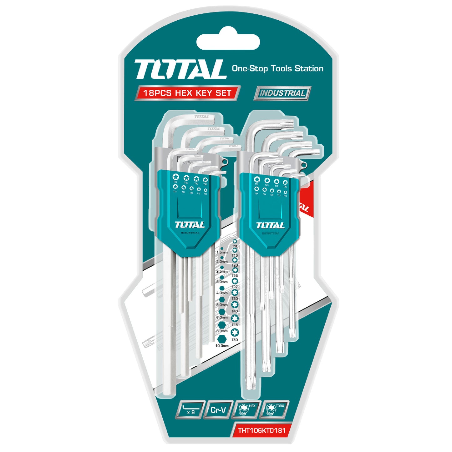 18pc HEX & TORX ALLENKEY SET - TOTAL