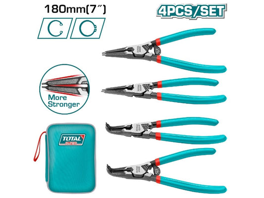 4pc CIRCLIP PLIER SET -180mm(7") -TOTAL